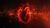 Human heart with red cardio pulse line. Creative stylized red heart cardiogram with human heart on black background. Health, cardiology, cardiovascular diseases concept