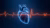 Anatomical heart with an electrocardiogram line on a dark background